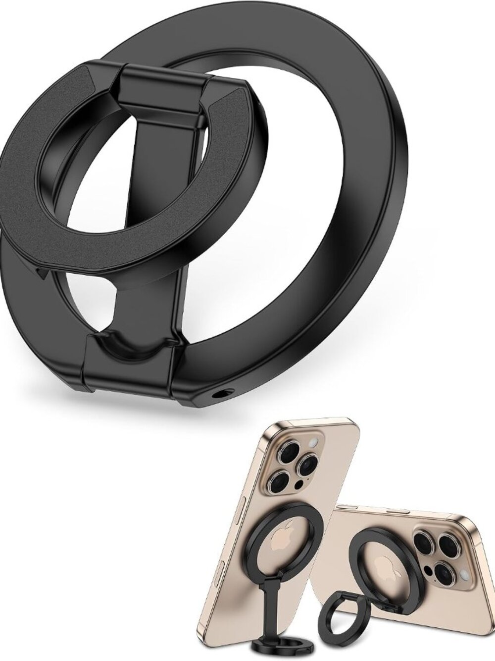 MagSafe Phone Grip Holder Dual-Sided Magnetic Finger Ring with Kickstand